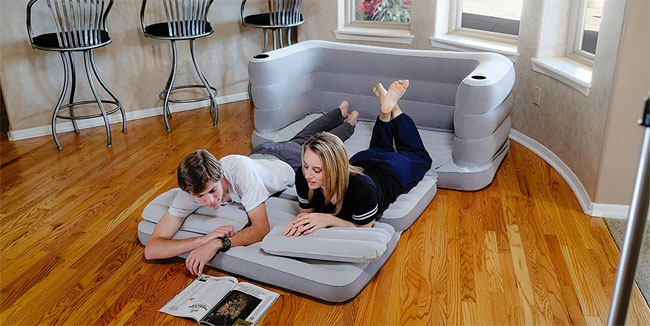 Bestway Multi-Max Inflatable Sofa Pulled Out Into Full-Size Bed