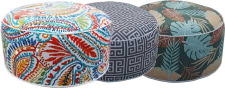 Inflatable Footrests with Unique Bohemian Print Fabric Covers - Mix and Match