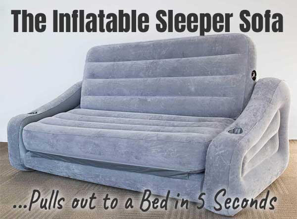 Inflatable Sleeper Sofa Pulls Out to a Bed in 5 Seconds