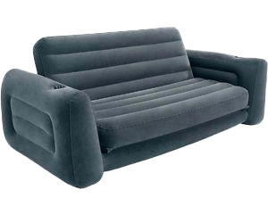 Portable Fold-Out Air Sofa with Armrest Cup Holders